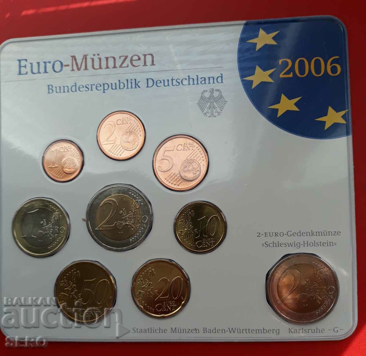 Γερμανία ΣΕΤ 2006 G-Karlsruhe 9 νομισμάτων/2x2 ευρώ/