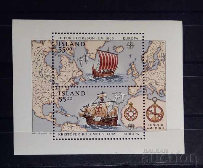 Islanda 1992 Bloc Europe CEPT Nave Columbus MNH