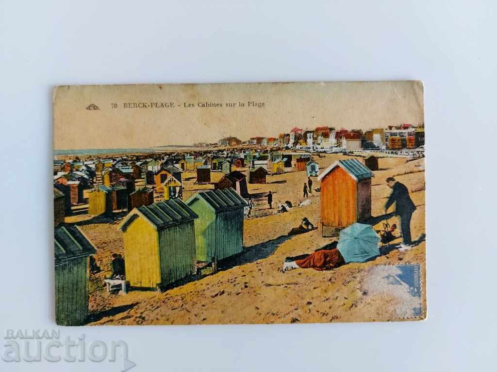 Auction .1929 BEACH CABINS BEACH SEA VACATION POSTCARD Auction .1929 BEACH CABINS BEACH SEA VACATION POSTCARD