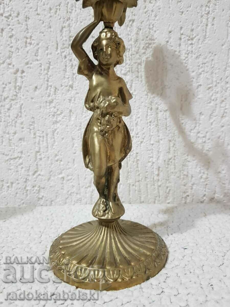 Auction Set of two massive bronze candlesticks - candlestick Auction Set of two massive bronze candlesticks - candlestick