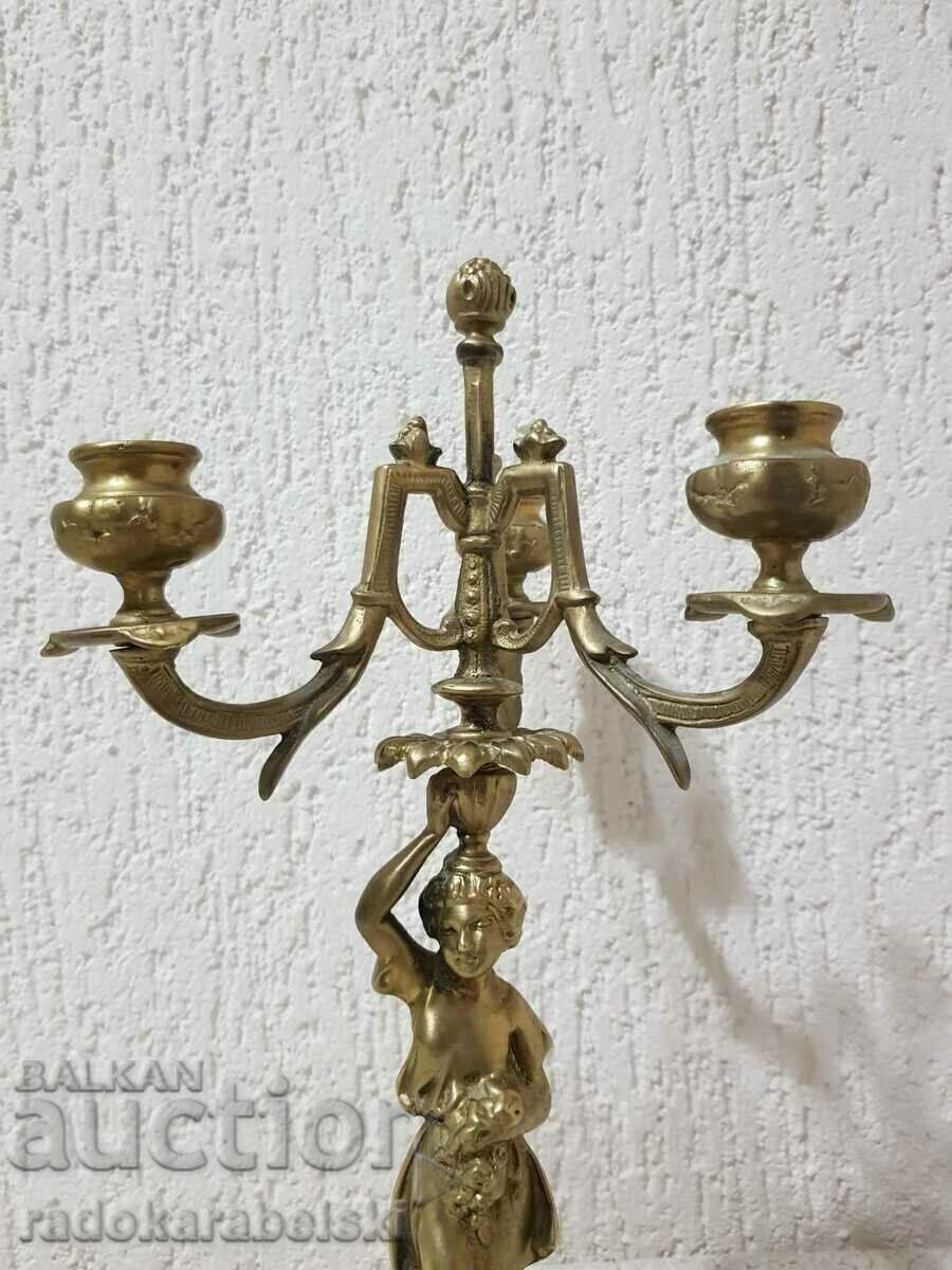 Delivery of Set of two massive bronze candlesticks - candlestick Delivery of Set of two massive bronze candlesticks - candlestick