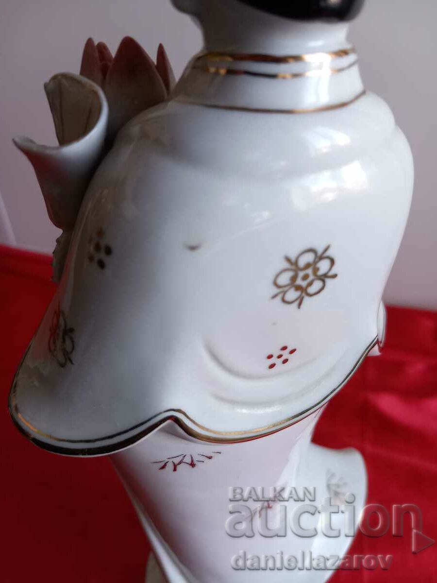 Figurină mare GEISHA din porțelan, marcată! - 5