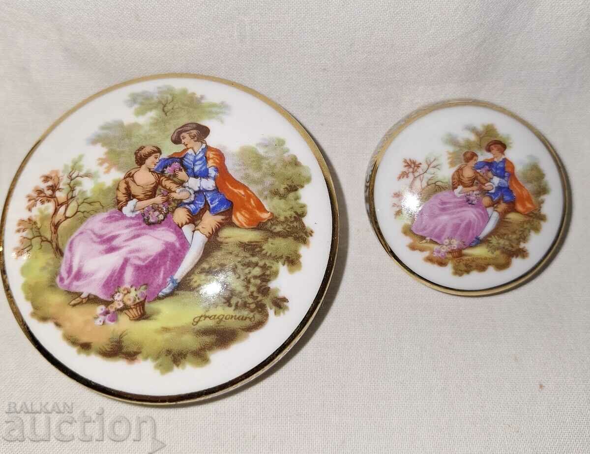 Auction Three old porcelain boxes--Limoges France Auction Three old porcelain boxes--Limoges France