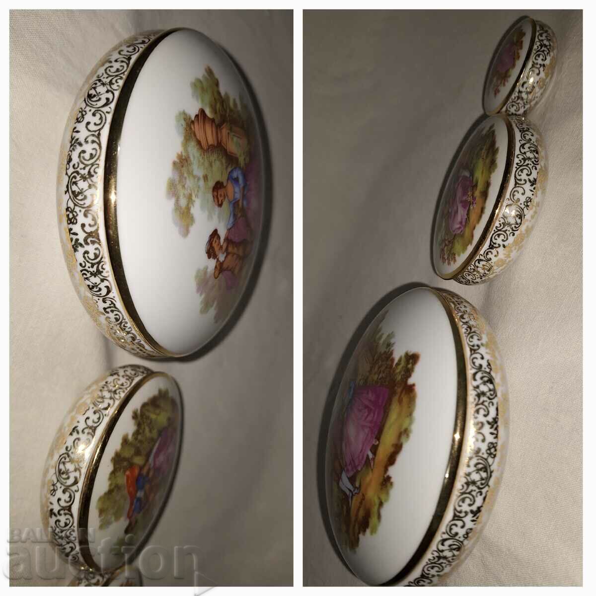 Three old porcelain boxes--Limoges France - 7 Three old porcelain boxes--Limoges France - 7