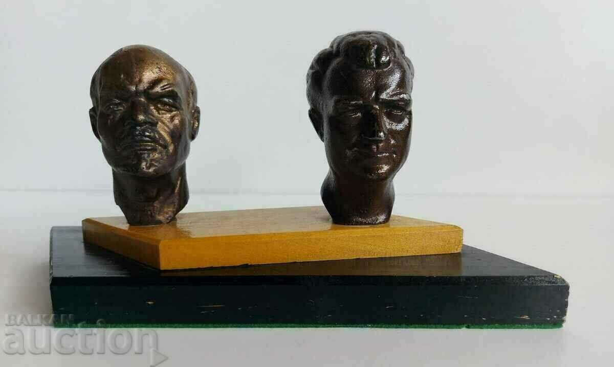 . RARE WOUNDED SOC METAL BUST LENIN STATUETTE NRB BKP