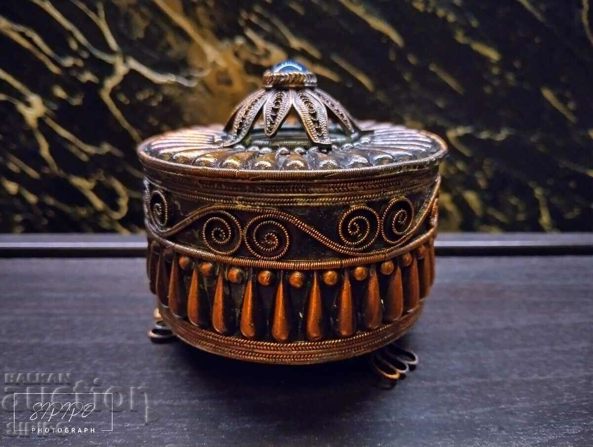 Copper jewelry box/casket from Albania