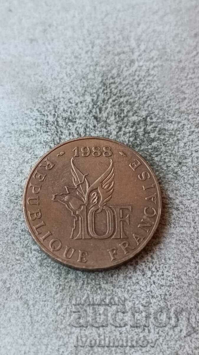 Franța 10 franci 1988