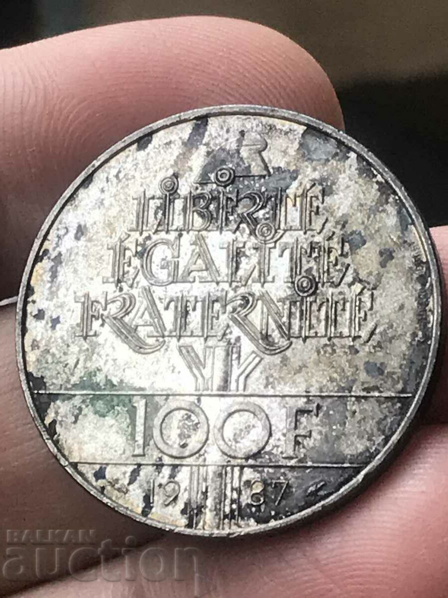 Γαλλία 100 Φράγκα 1987 General Lafayette Silver