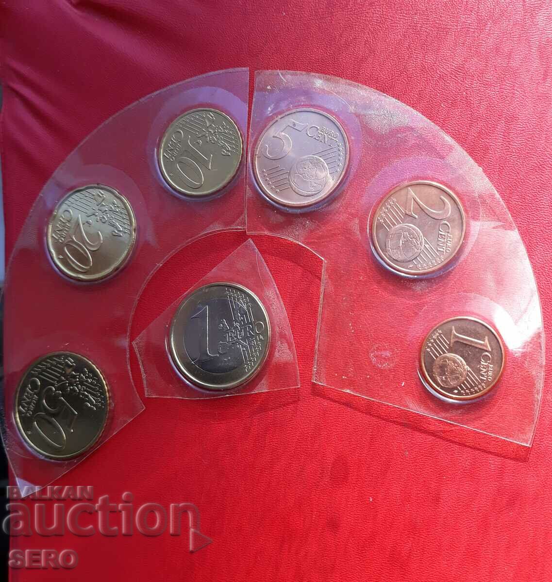 Portugal-lot 7 euro coins 2006 from broken SET