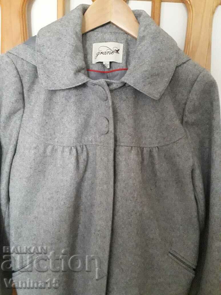 Доставка на Американско вълнено късо палто с качулка, L Доставка на Американско вълнено късо палто с качулка, L