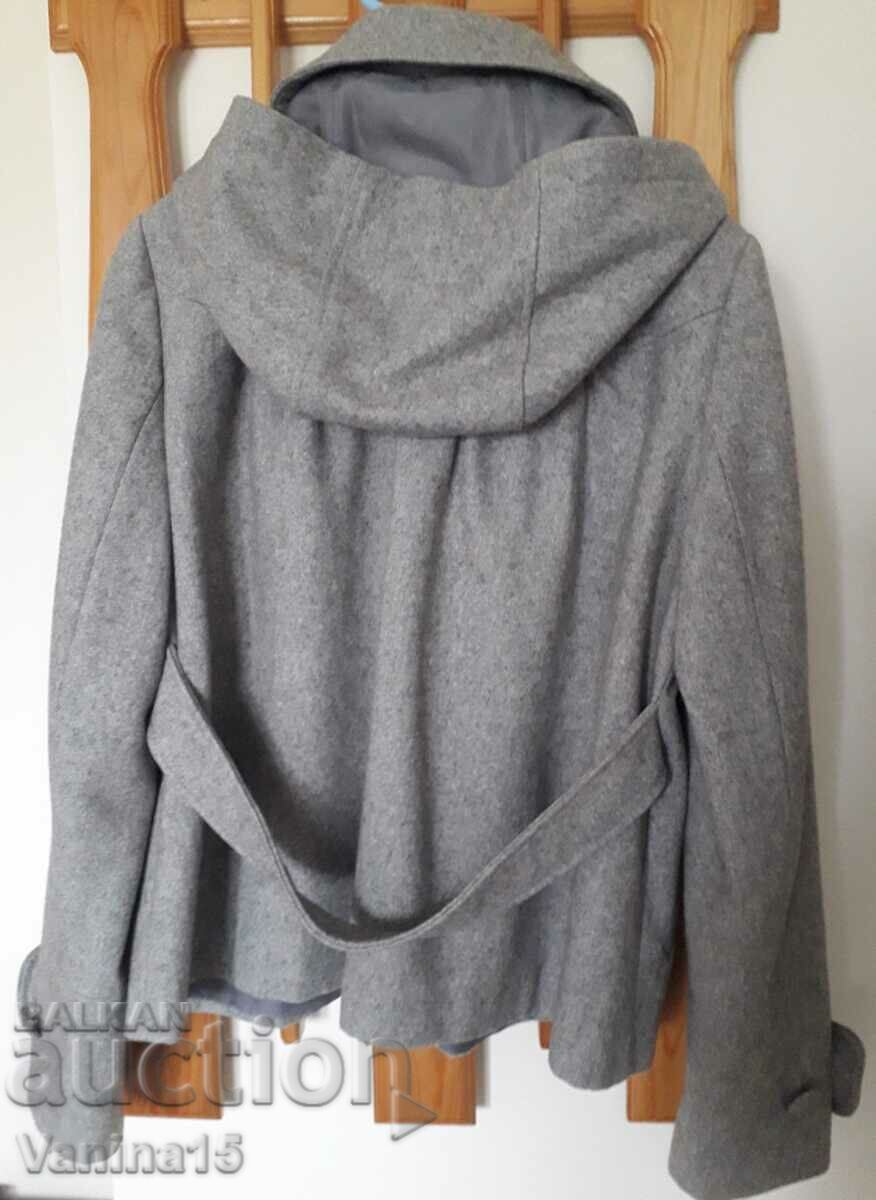 Американско вълнено късо палто с качулка, L - 7 Американско вълнено късо палто с качулка, L - 7