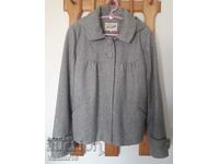 American Wool Short Coat with Hood, L