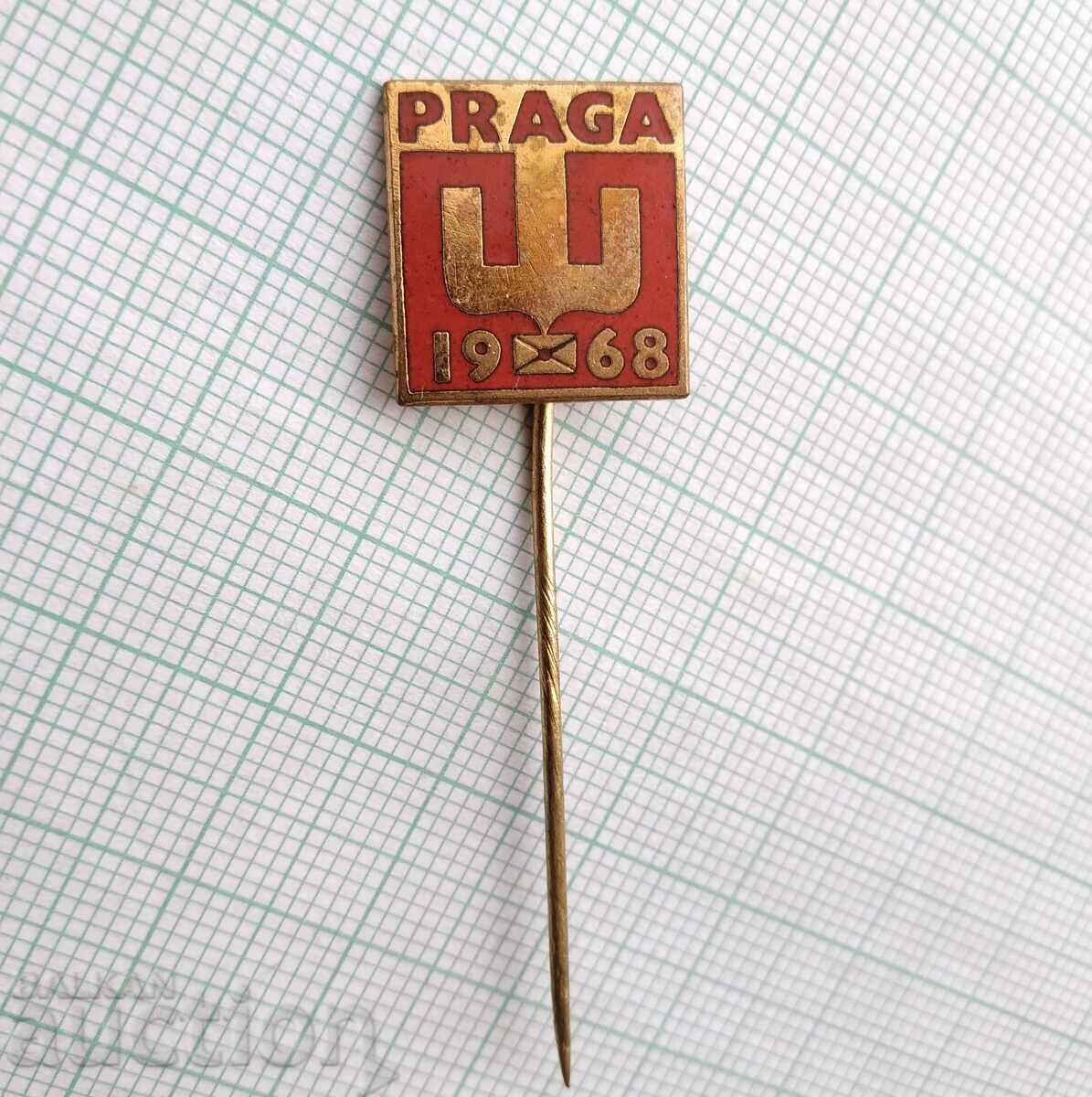 17017 Badge - Prague 1968 - bronze enamel with price 2.00 BGN | € 1.02
