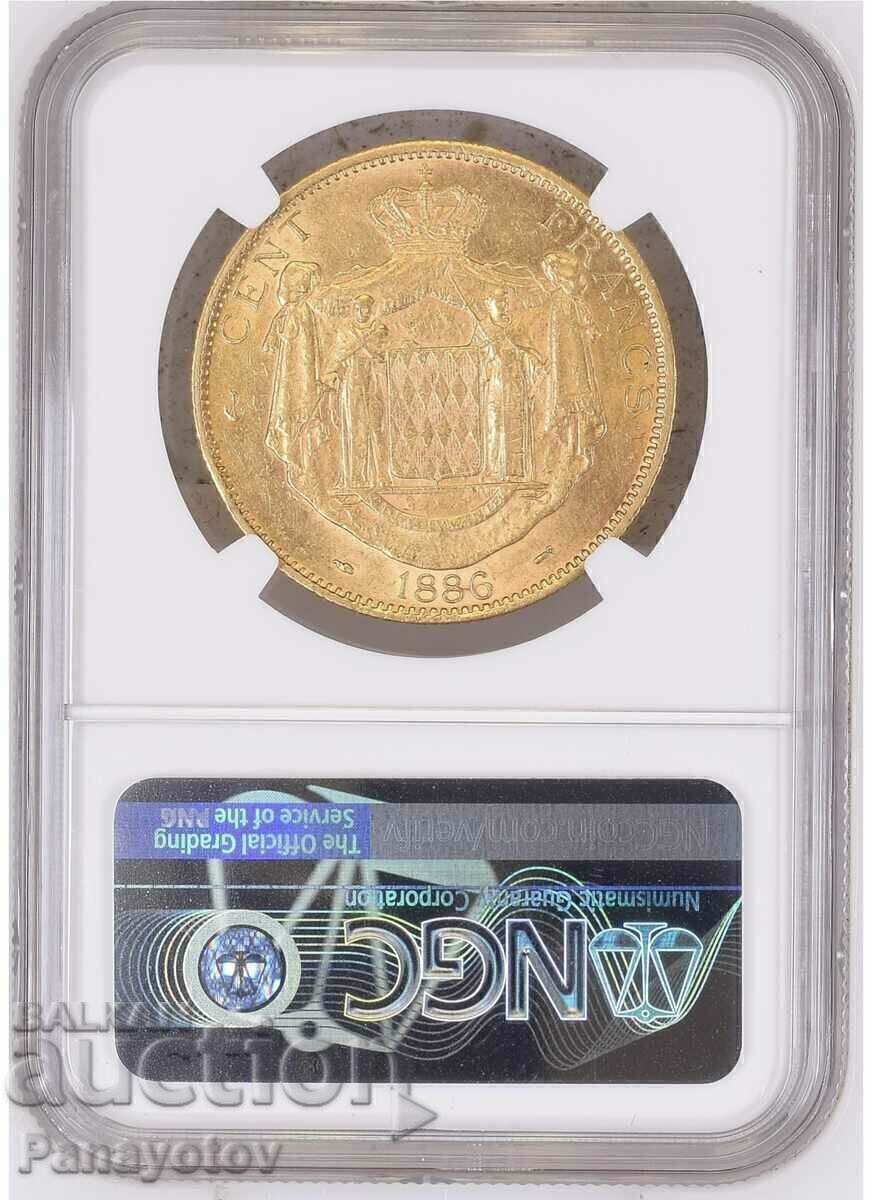 100 FRANC FRANCE MONACO AU 58 NGC PCGS CHARLES III GOLD with price 8750.00 BGN | € 4473.80 100 FRANC FRANCE MONACO AU 58 NGC PCGS CHARLES III GOLD with price 8750.00 BGN | € 4473.80