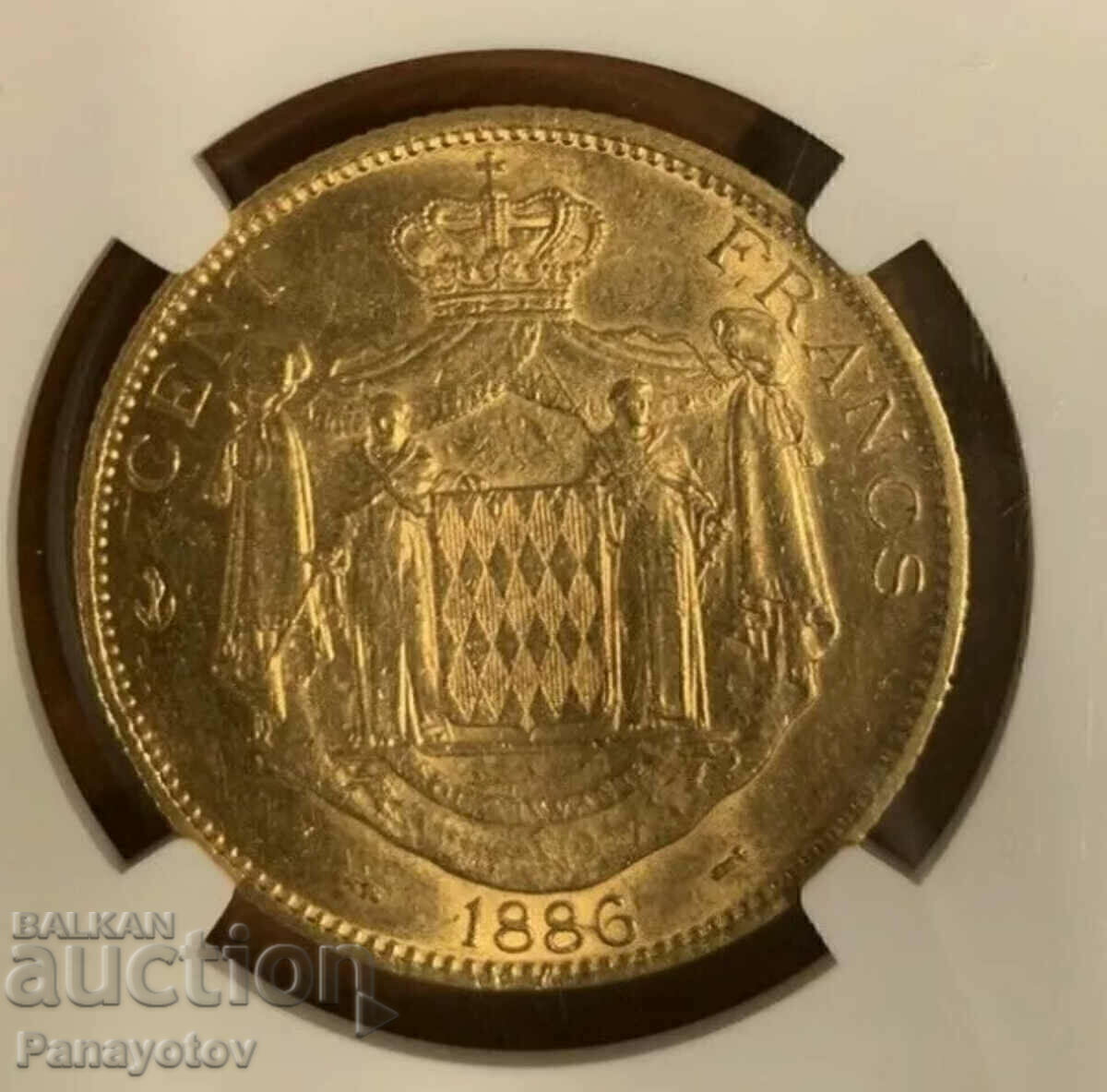 Auction 100 FRANC FRANCE MONACO AU 58 NGC PCGS CHARLES III GOLD Auction 100 FRANC FRANCE MONACO AU 58 NGC PCGS CHARLES III GOLD