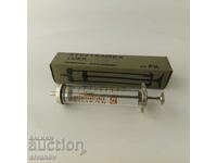 Old glass syringe 10ml Polamed Poland #5678