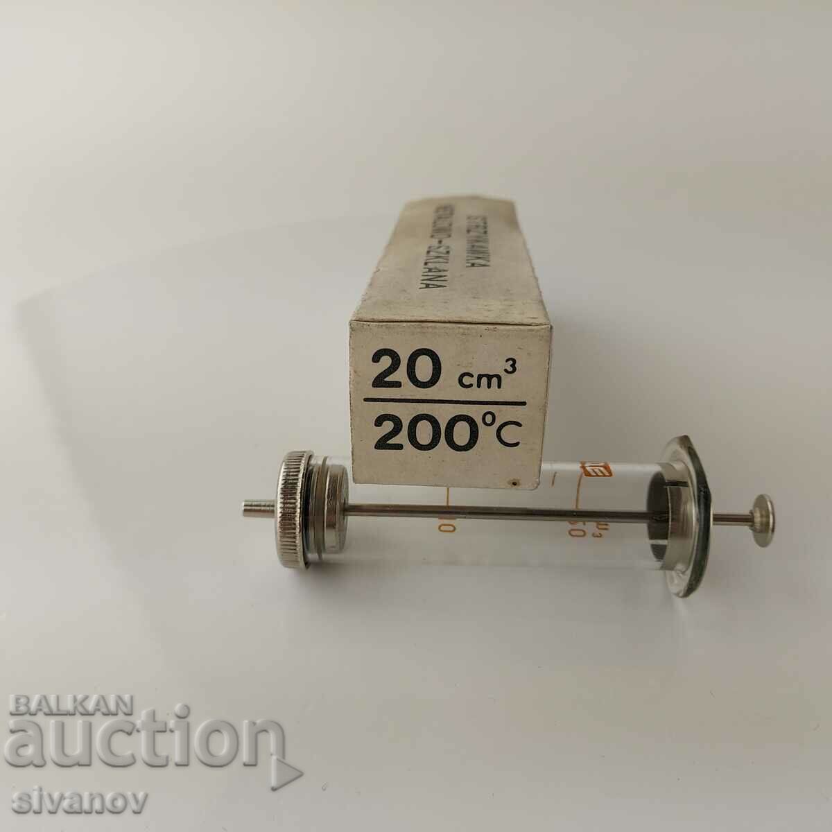 Old glass syringe 20ml Polamed Poland #5679 - 6 Old glass syringe 20ml Polamed Poland #5679 - 6