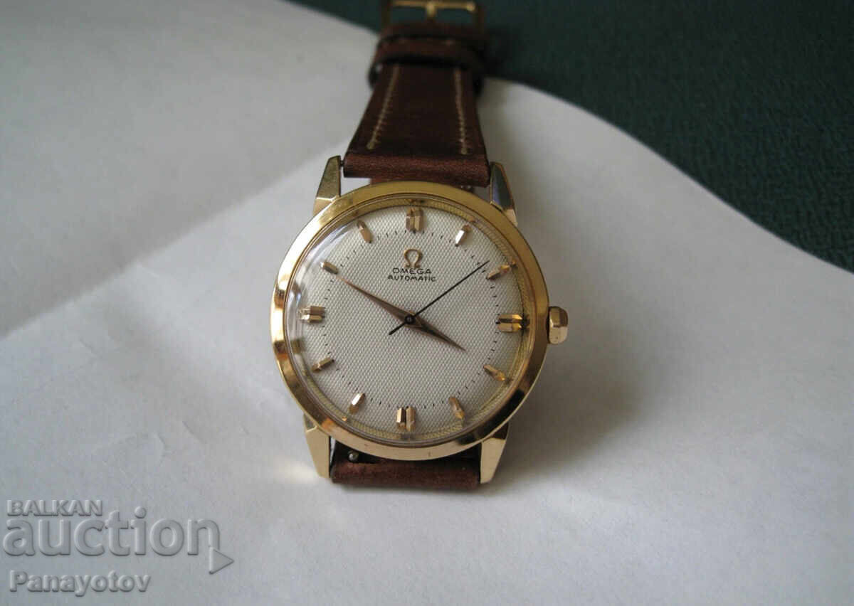 OMEGA GOLDEN GOLD WATCH 18K 1953 YEAR IDEAL HAND