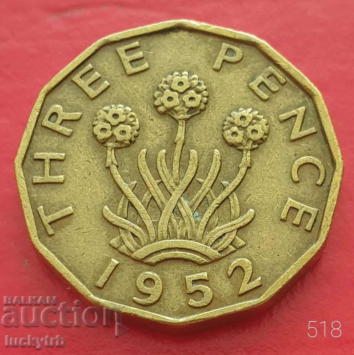 3 pence 1952 - Great Britain