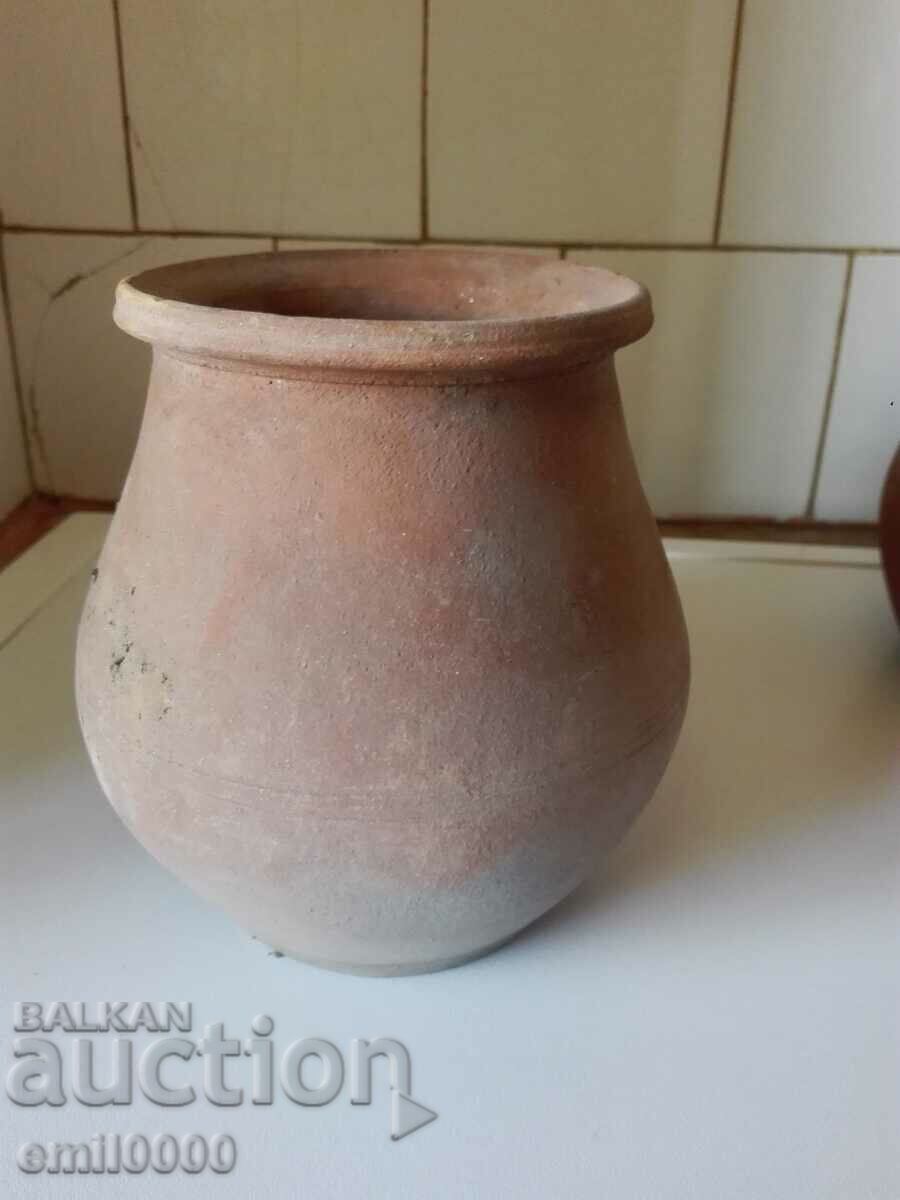 A clay pot.