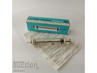 Old glass syringe 10ml Chirana Czechoslovakia #5688