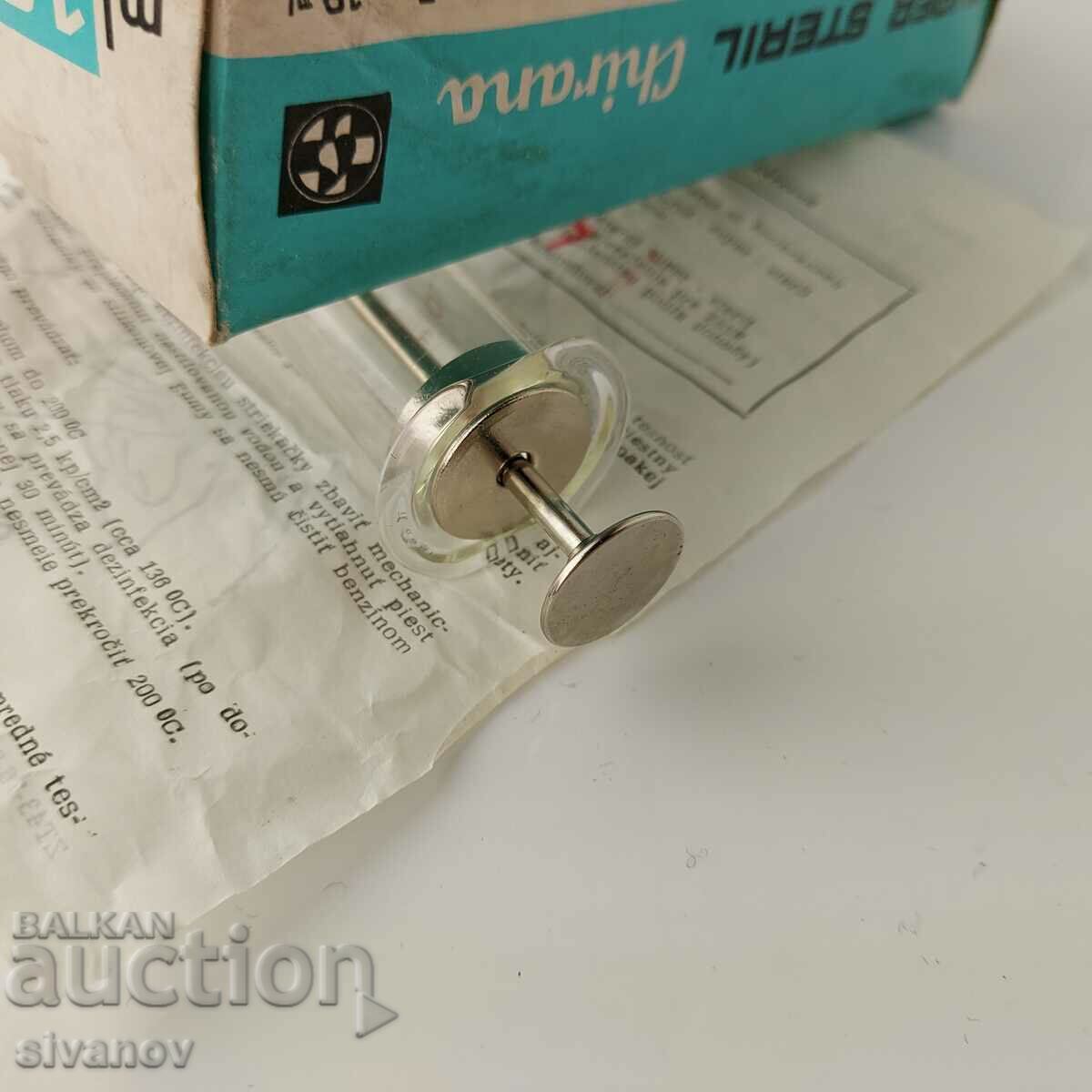 Old glass syringe 10ml Chirana Czechoslovakia #5689 - 5 Old glass syringe 10ml Chirana Czechoslovakia #5689 - 5