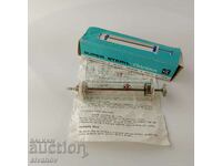 Old glass syringe 10ml Chirana Czechoslovakia #5689