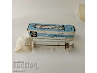 Old glass syringe 20ml Chirana Czechoslovakia #5690