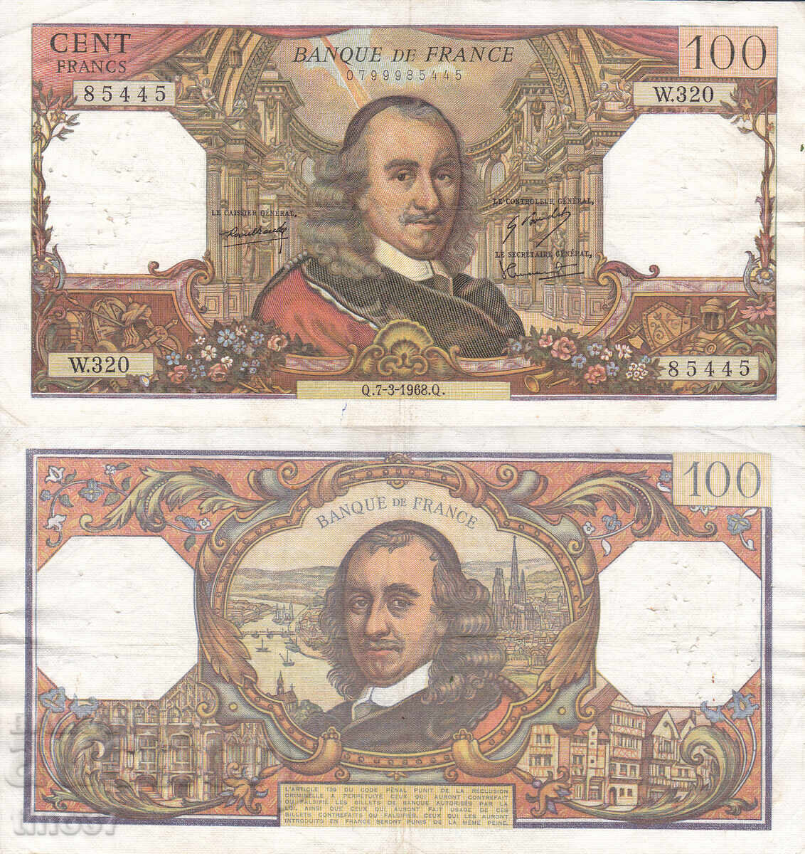 tino37- FRANCE - 100 FRANC - 1968 - VF