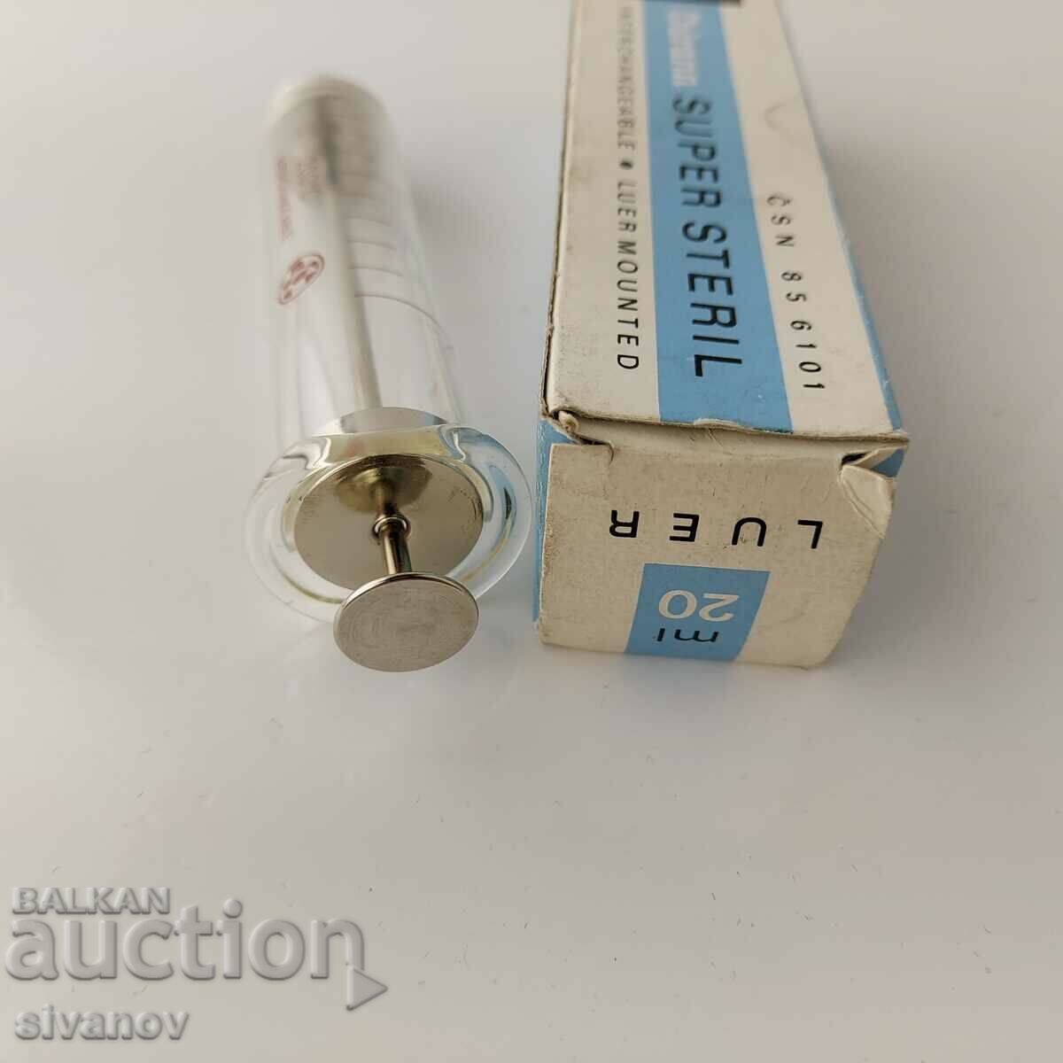 Seringă veche de sticlă 20ml Chirana Cehoslovacia #5692 - 6