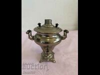 Vintage metal Russian samovar with markings