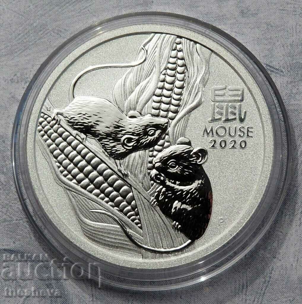 1/2 oz -2020 SILVER AUSTRALIA Anul șoarecelui SERIA III