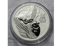 1/2 oz -2020 SILVER AUSTRALIA Anul șoarecelui SERIA III