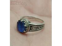 Gerochristo Silver Ring Quartz on Lapis