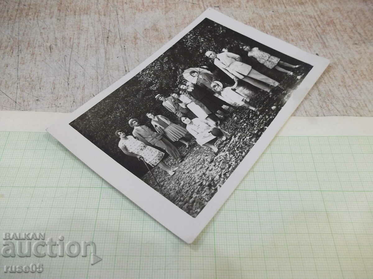 Auction  Old photo of a group on a walk
