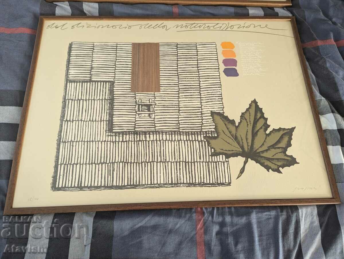 Două tablouri de Concetto Pozzati (modernist italian) cu preț € 130.00 | 254.26 BGN