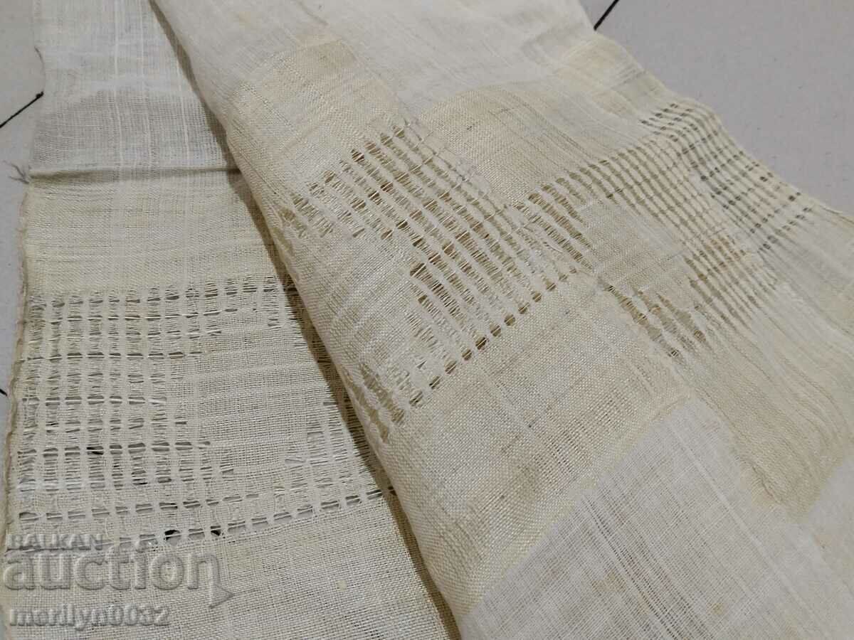 Auction Old fringed cloth with lace, knitting, fringe with embroidery Auction Old fringed cloth with lace, knitting, fringe with embroidery