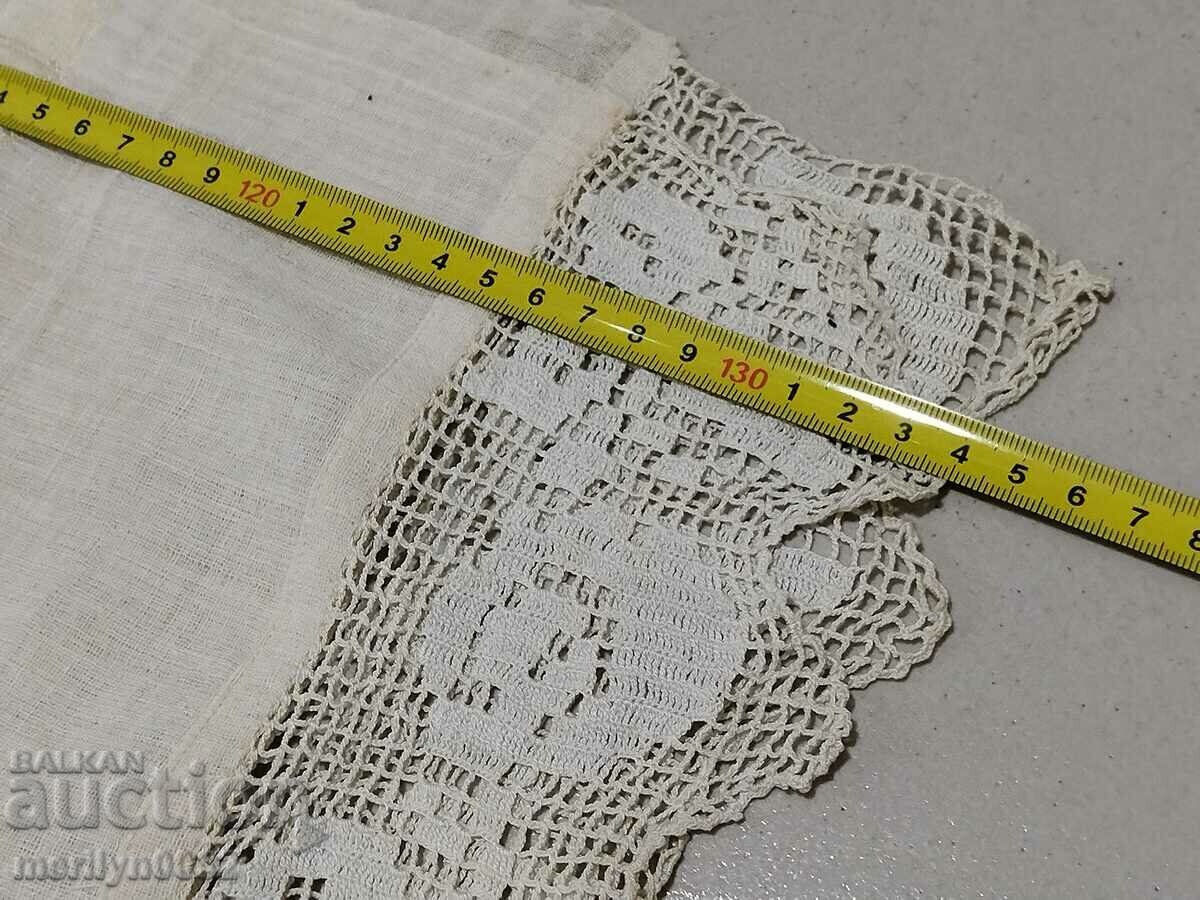 Delivery of Old fringed cloth with lace, knitting, fringe with embroidery Delivery of Old fringed cloth with lace, knitting, fringe with embroidery