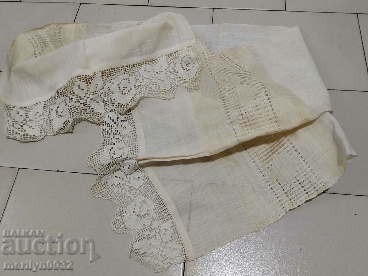 Old fringed cloth with lace, knitting, fringe with embroidery - 6 Old fringed cloth with lace, knitting, fringe with embroidery - 6