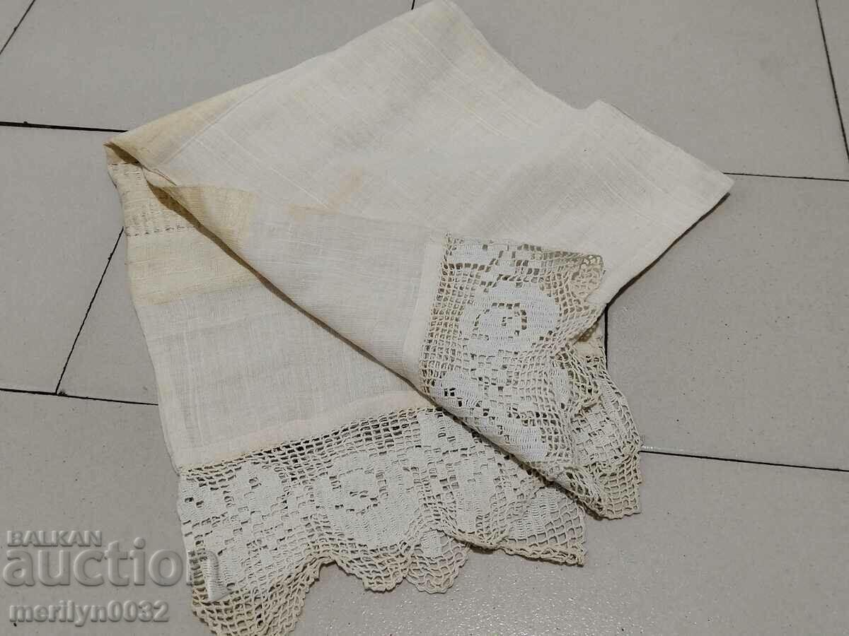Old fringed cloth with lace, knitting, fringe with embroidery - 7 Old fringed cloth with lace, knitting, fringe with embroidery - 7
