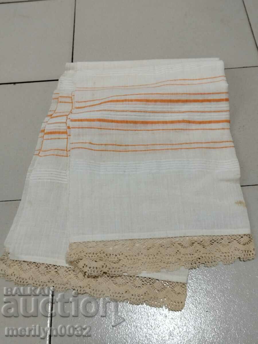 Old fringed cloth with lace, knitting, fringe with embroidery - 6 Old fringed cloth with lace, knitting, fringe with embroidery - 6