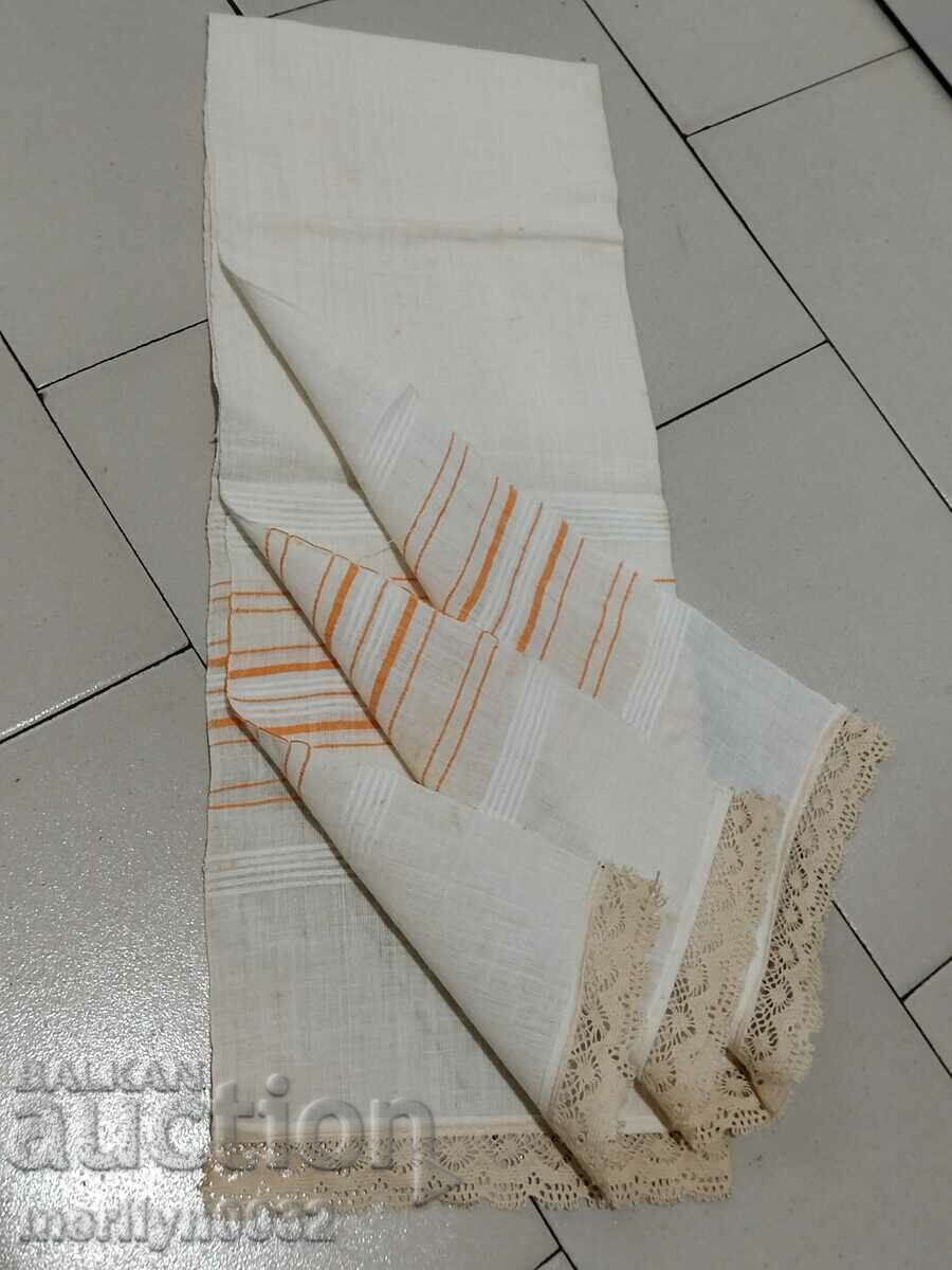 Old fringed cloth with lace, knitting, fringe with embroidery - 7 Old fringed cloth with lace, knitting, fringe with embroidery - 7