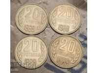 20 CENTS 1989 - 4 NUMBERS