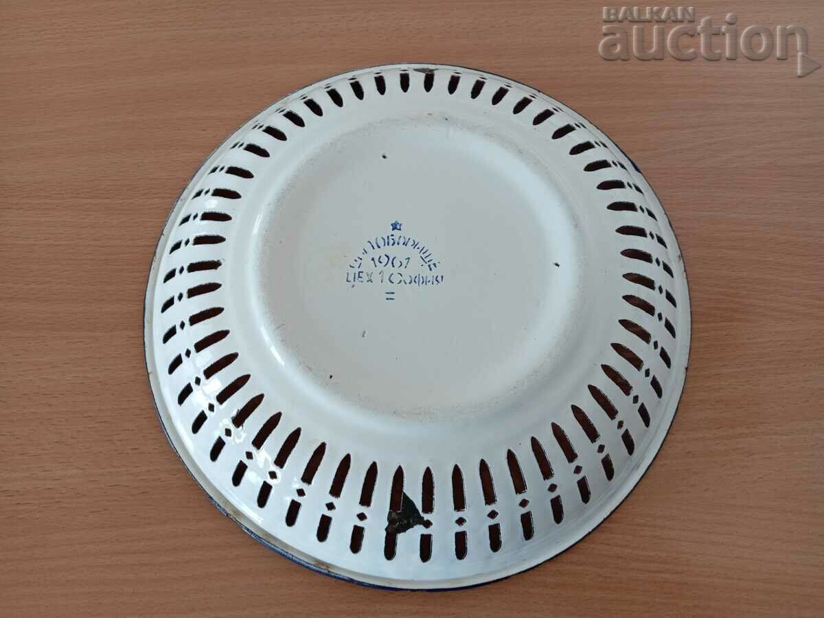 Delivery of antique enamel plate OBORISHTE 1961. workshop 1 Sofia Delivery of antique enamel plate OBORISHTE 1961. workshop 1 Sofia