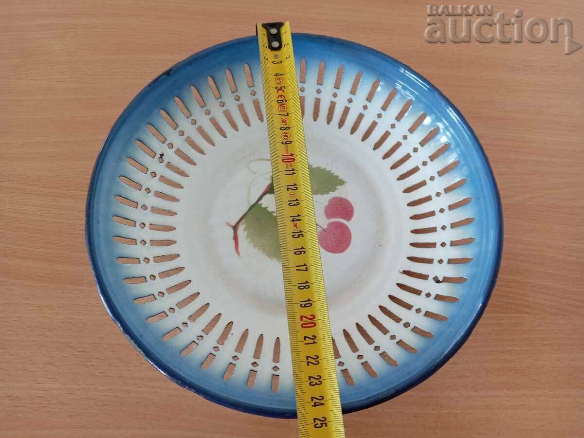 antique enamel plate OBORISHTE 1961. workshop 1 Sofia - 5 antique enamel plate OBORISHTE 1961. workshop 1 Sofia - 5