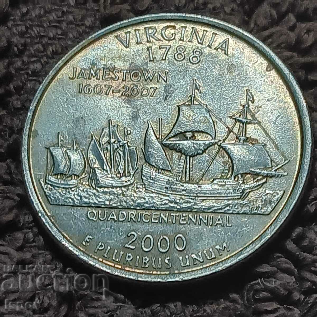 109/ USA State of Virginia 25c 2000