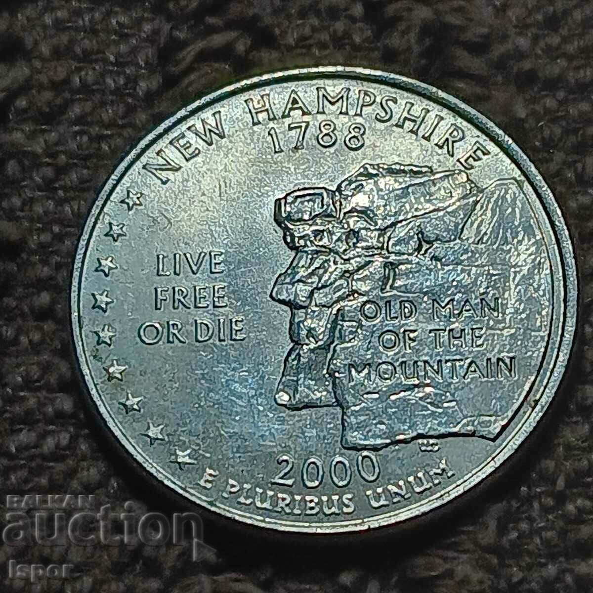 113/ USA State of New Hampshire 25c 2000