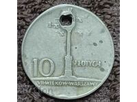 161/ Poland 10zl crown of Sigismund 1965