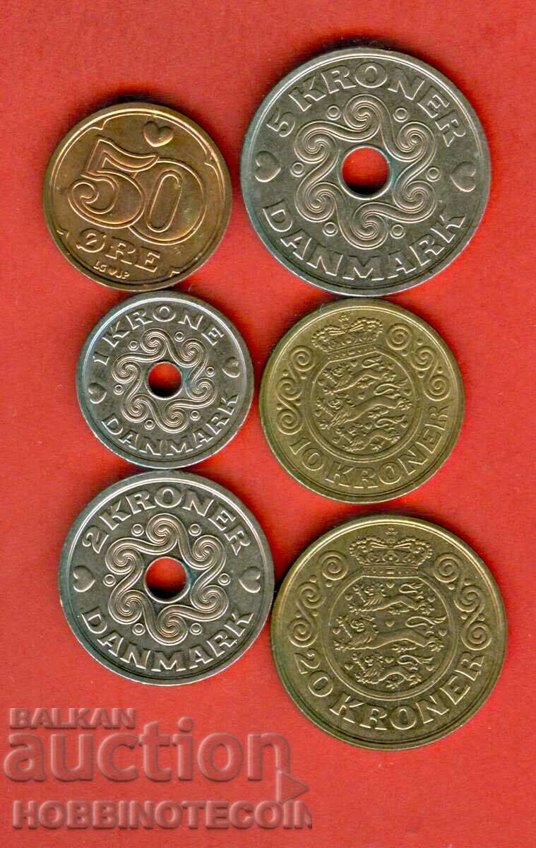 ДАНИЯ DENMARK 0.50 - 1 2 5 10 20 Крони ALL SET НОВА UNC