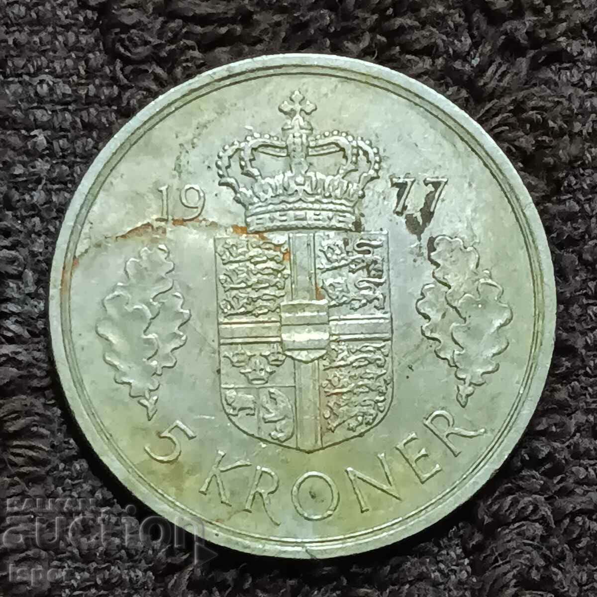 163/ Denmark. - 5 crowns 1977